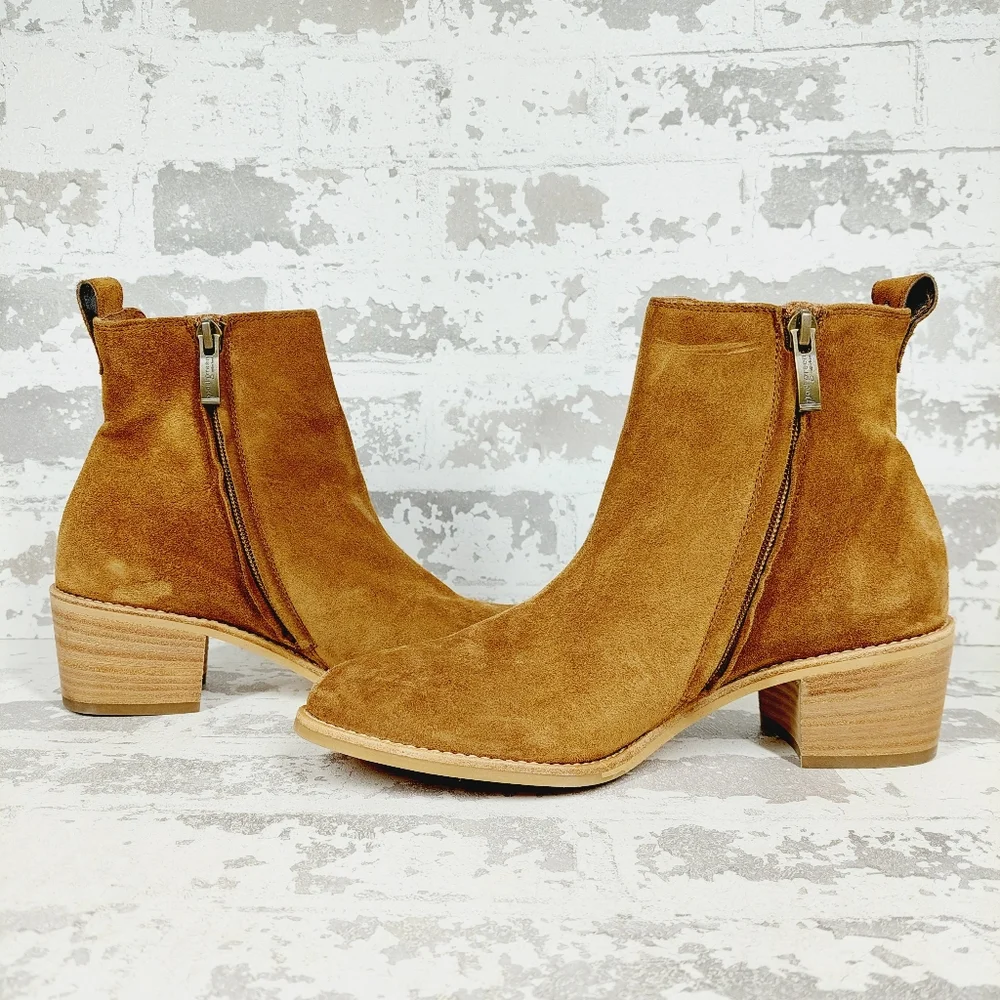 NEW Paul Green Women’s Sante Tan Suede Leather Side Zip Ankle Bootie B525 - Picture 5 of 11
